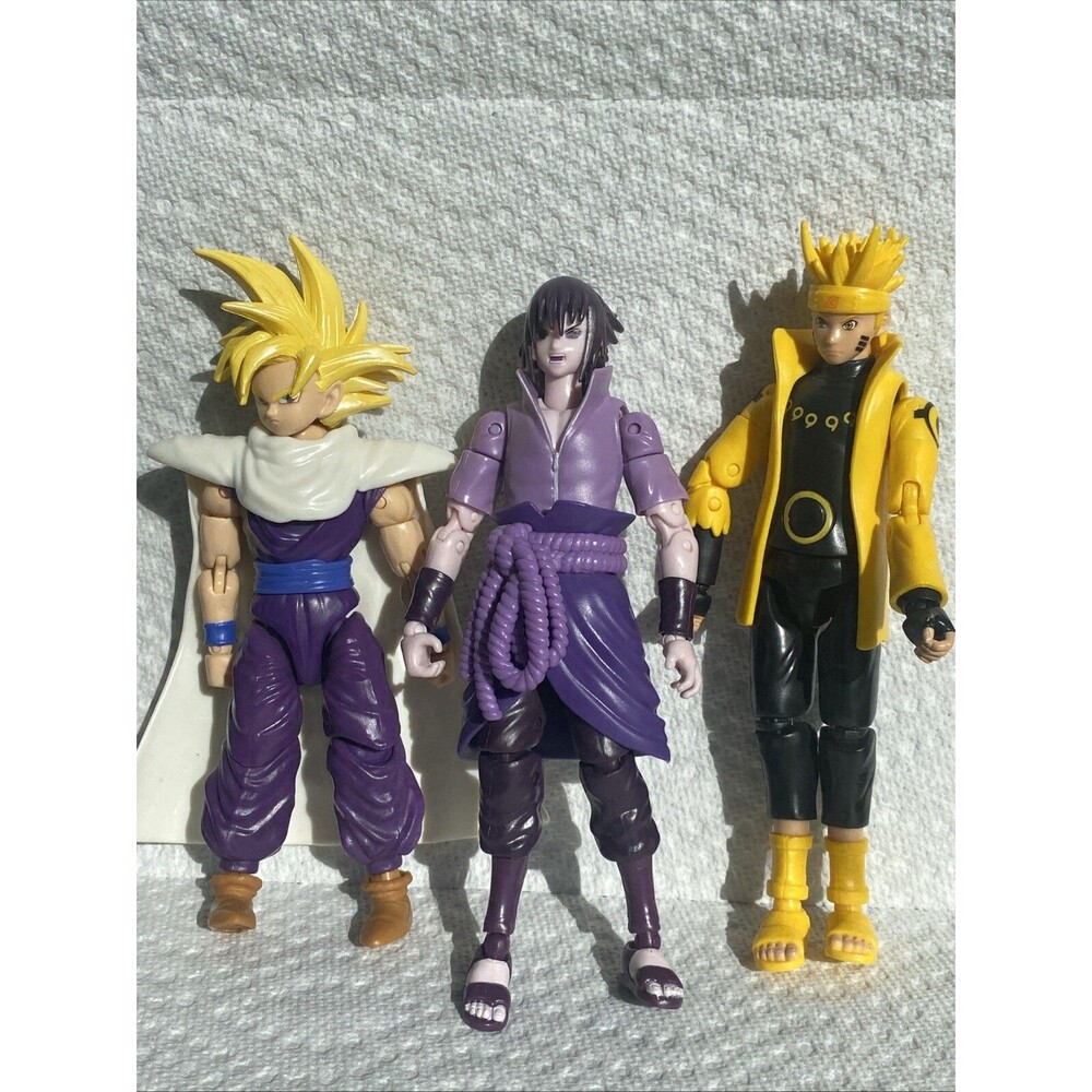 Lot of 3 Anime Action Figures Dragon Ball Z Gohan Naruto Uzumaki& Sasuke Uchiha